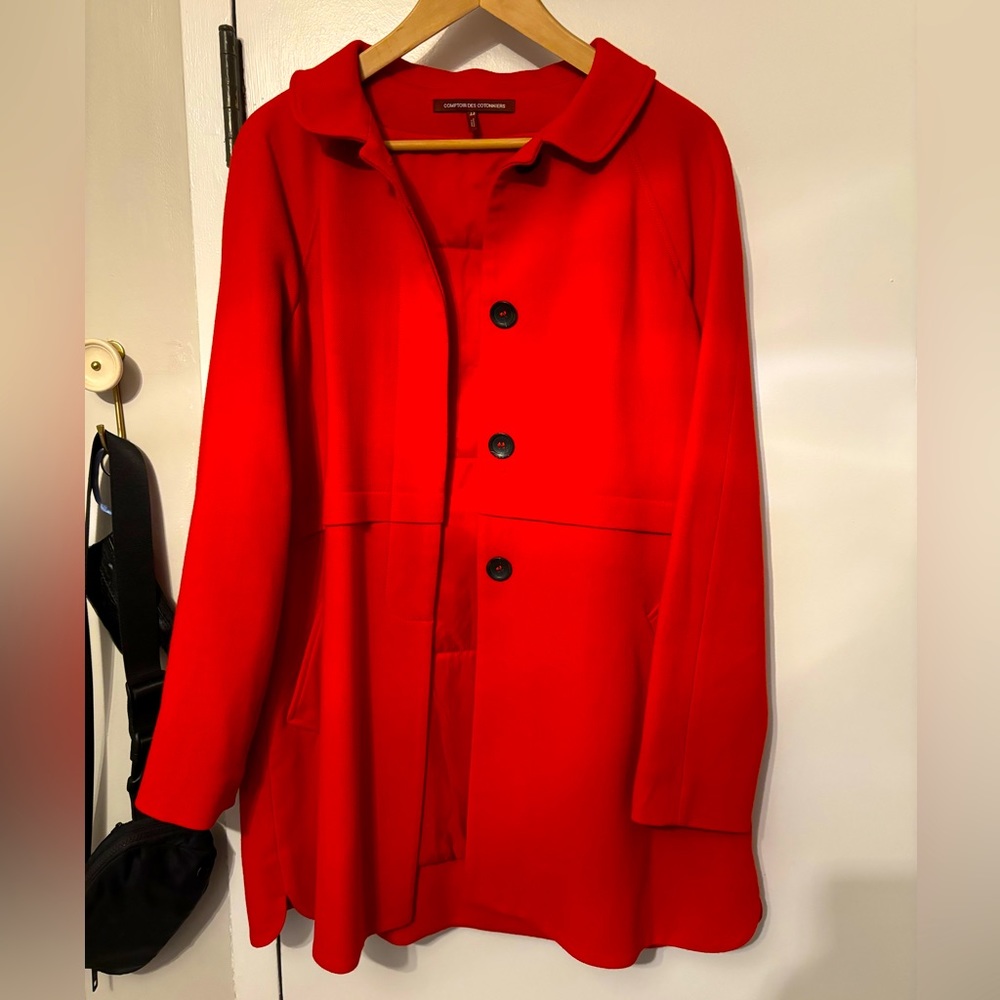 Bright Red Comptoir des Cotonniers Pea Coat